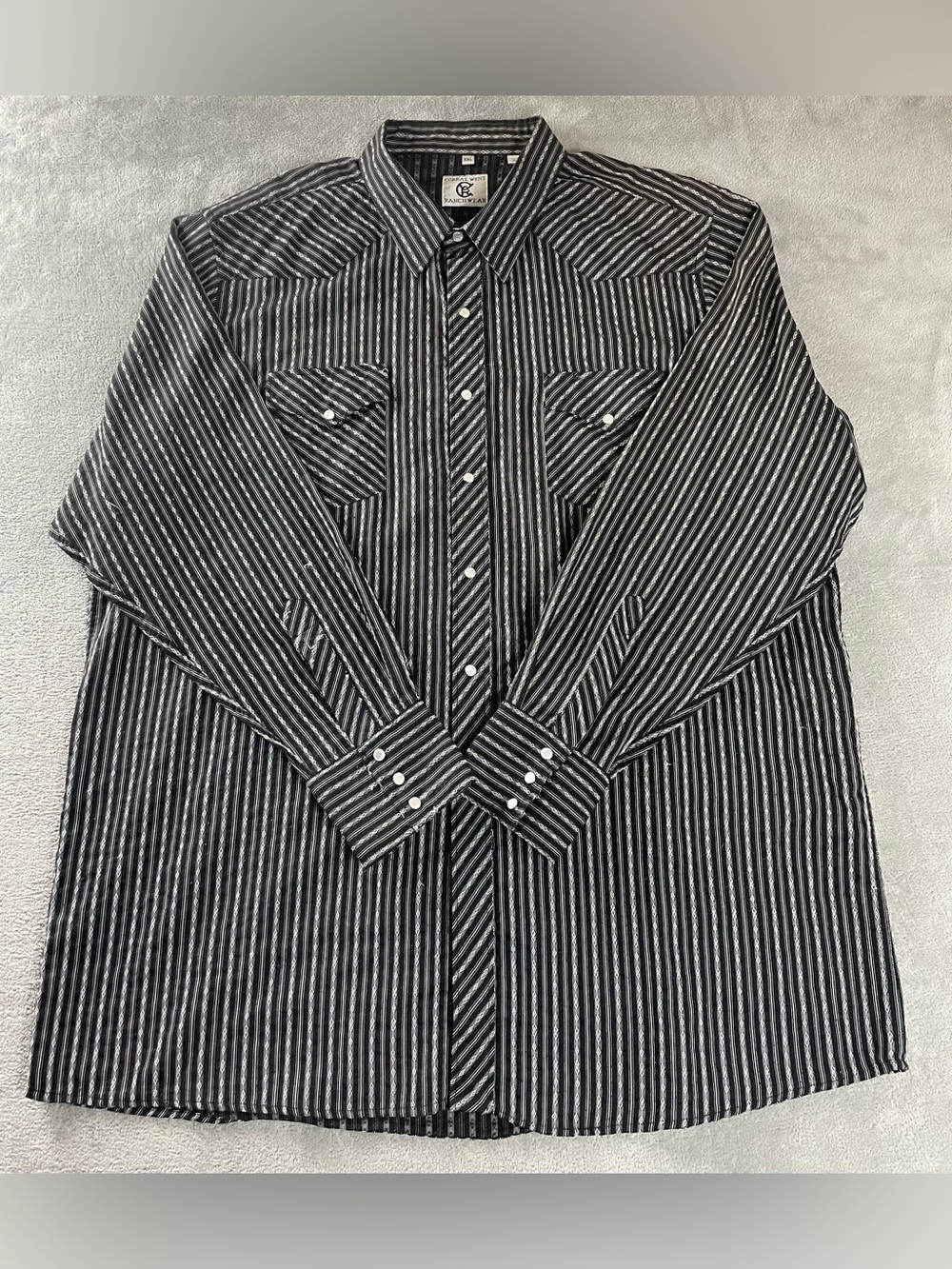 Corral West Pearl Snap Shirt Mens 2XL Button Ranchwear Western Cowboy Black Used